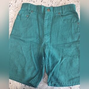 Vintage Bugle Boy Green Jean Shorts